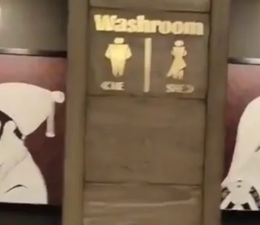 Shivaji Photo Outside Toilet Sparks. shivaji